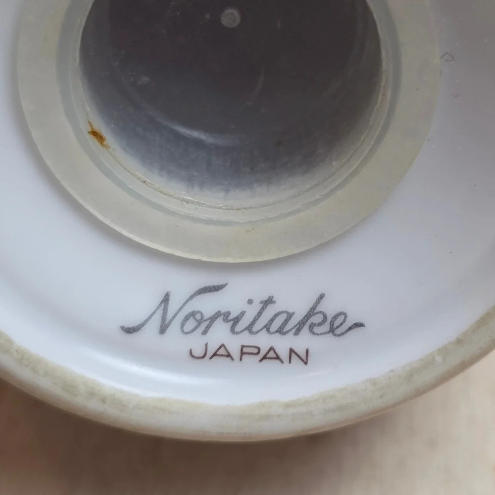 Noritake‎ Japan Vintage Floral Salt and Pepper Shakers White Porcelain Set MCM